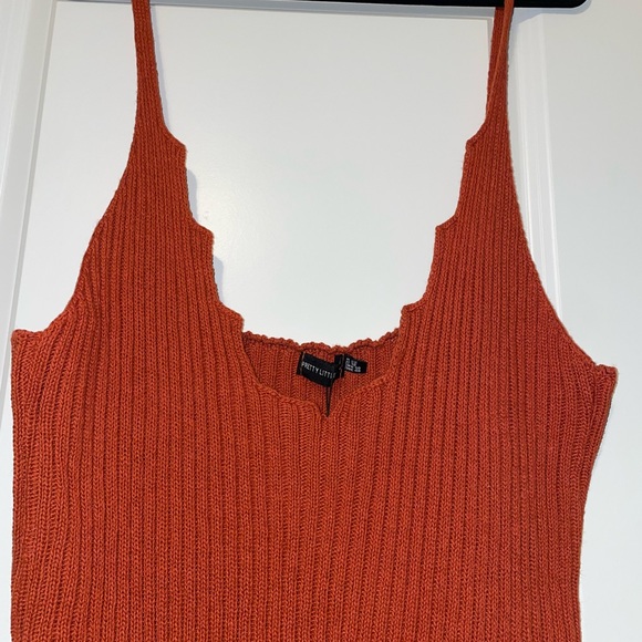 PLT orange crochet, mini dress. - Picture 3 of 3